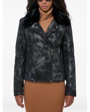 Guess Fur Collar Zip Jacket - Black