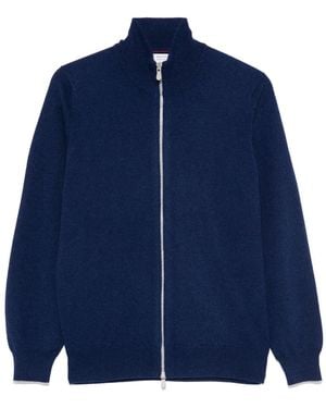 Brunello Cucinelli Cashmere Zip-Up Sweatshirt - Blue