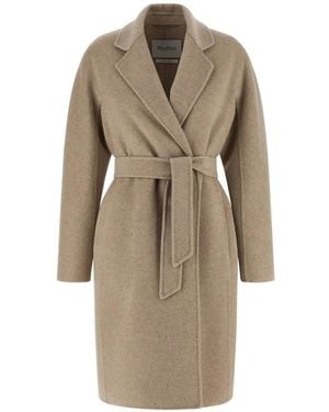 Max Mara Belted Cashmere Coat - Natural