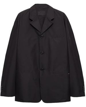 Prada Single-Breasted Technical Cotton Jacket - Black