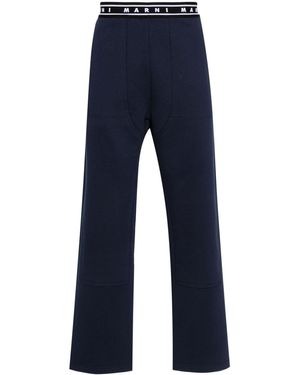 Marni Logo-Waistband Jersey Track Trousers - Blue