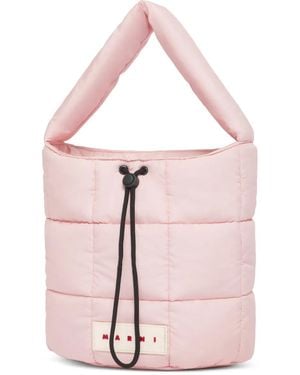 Marni Padded Quilted Bucket Bag - Pink