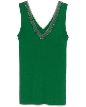 P.A.R.O.S.H. Bead-Embellished Tank Top - Green