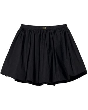 Twinset Cotton-Blend Skirt - Black