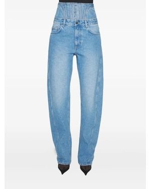Mugler Corset-Detail Curved Jeans - Blue