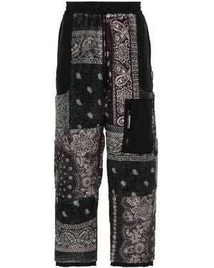 Neighborhood Bandana-print Fleece Track Trousers - Men's - Polyester - Black