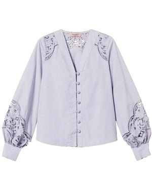 Twinset Broderie-Anglaise Shirt - Purple