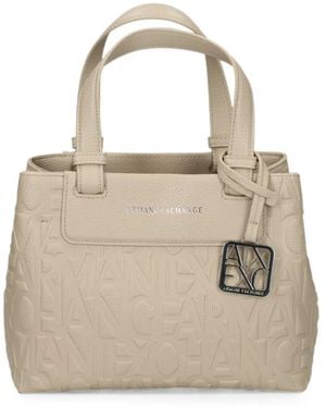 ARMANI EXCHANGE Logo-Embossed Tote Bag - Natural