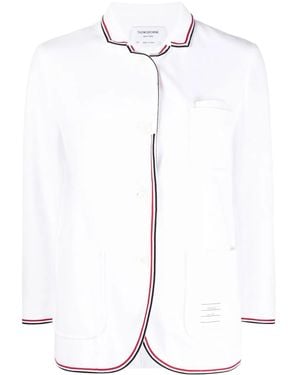 Thom Browne Tech Twill Blazer Jacket - White