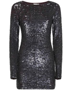P.A.R.O.S.H. Robe Ornée De Sequins À Coupe Courte - Noir