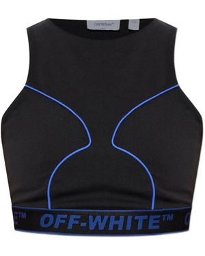 Off-White c/o Virgil Abloh Haut Passepoilé À Bande Logo - Blue