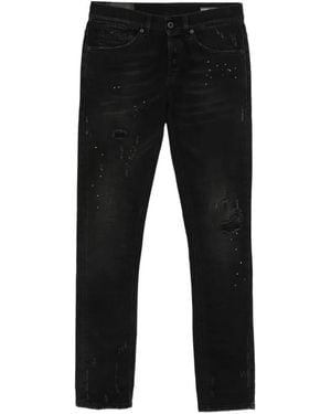 Dondup Distressed Paint-Splatter Jeans - Black