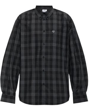 Vetements Camisa De Cuadros Con Botones - Negro