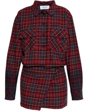 Off-White c/o Virgil Abloh Checked Shirt Dress - Red