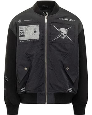 44 Label Group Logo-motif Bomber Jacket - ブラック