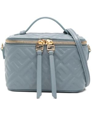 Fendi Vanity Ff-Logo Leather Mini Bag - Blue