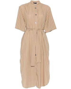 Soeur Robe Mi-Longue Izzo À Rayures - Natural
