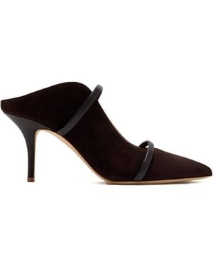 Malone Souliers Spitze Mules mit zwei Riemen 70mm - Schwarz