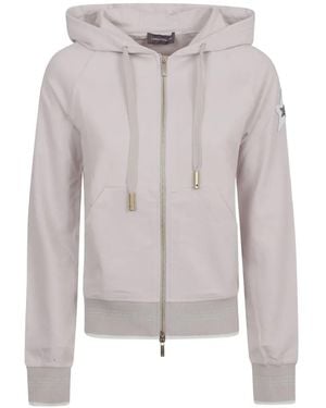 Lorena Antoniazzi Star-Detail Zip-Up Cotton Hoodie - White