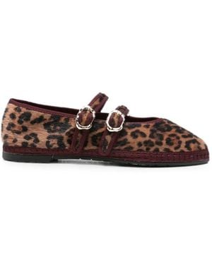 Flabelus Bailarinas Claire Con Estampado De Leopardo - Marrón