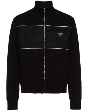 Prada Sweatshirt With Re-Nylon Details - Black