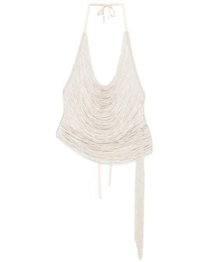 Patrizia Pepe Fringed Top - White
