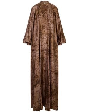 Max Mara Graphic-Print Maxi Dress - Brown