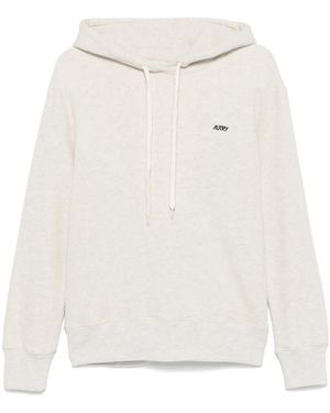 Autry Logo-Embroidered Hoodie - White