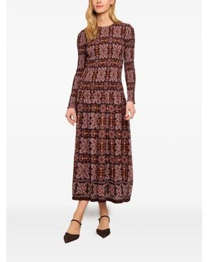 Cara Cara Blossom Floral-Print Long-Sleeve Dress - Red