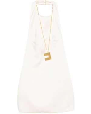 Elisabetta Franchi Robe Courte À Dos-Nu - White