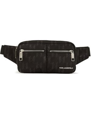 Karl Lagerfeld Gürteltasche Mit Jacquard-Logo - Schwarz