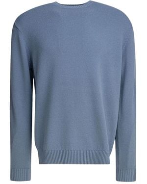 Beams Plus Crew-Neck Sweater - Blue