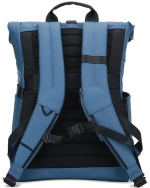 Piquadro Roll-Top Logo-Detail Backpack - Blue