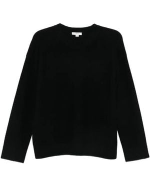 Vince Pullover Mit Geripptem Besatz - Schwarz