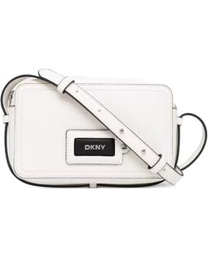 DKNY Umhängetasche mit Logo-Patch - Weiß