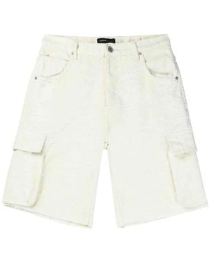 Purple Brand Cargo Cotton-Blend Shorts - White