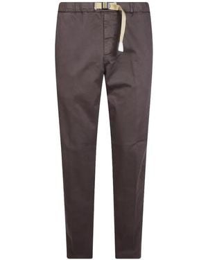 White Sand Gabardine Belted Pants - Purple