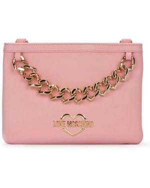 Love Moschino Logo-Plaque Tote Bag - Pink