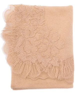 Ermanno Scervino Écharpe En Cachemire À Ornements En Dentelle - Neutre
