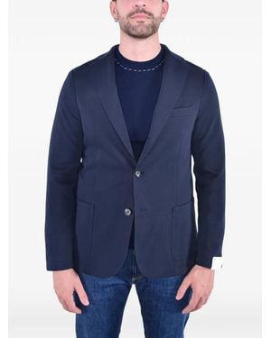 Eleventy Raw-Cut Single-Breasted Blazer - Blue