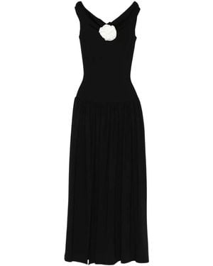 ROSERRY Venice Rose-Embellished Maxi Dress - Black