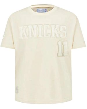 Pro Standard X Nba New York Knicks Jalen Brunson Embroidered T-Shirt - White