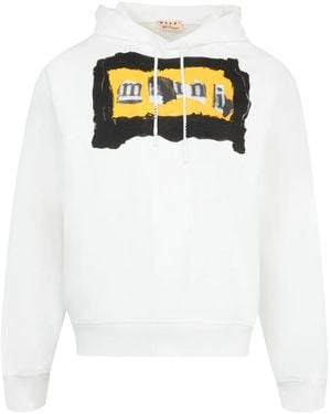 Marni Graphic-Print Hoodie - White