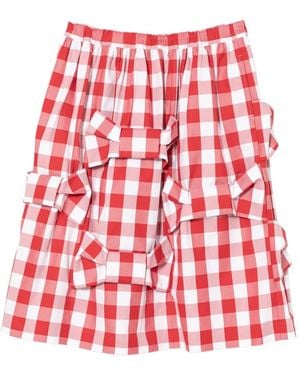 Comme des Garçons Gingham Bow Skirt - Red