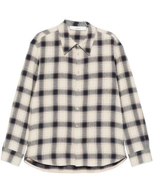 Séfr Wes Check-Print Shirt - White