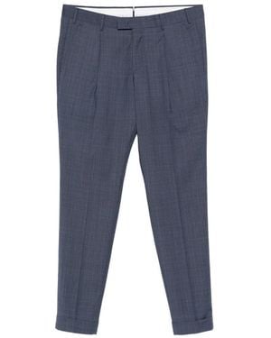 PT Torino Check-Pattern Pleated Trousers - Blue