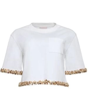 Cinq À Sept T-Shirt À Fleurs Et À Poche - White