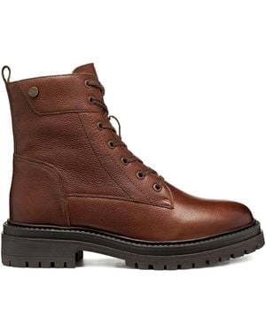 Geox 45Mm Iridea Lace-Up Fastening Lug-Sole Boots - Brown