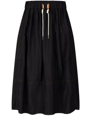 Studio Tomboy X Drawstring-Waist Midi Skirt - Black