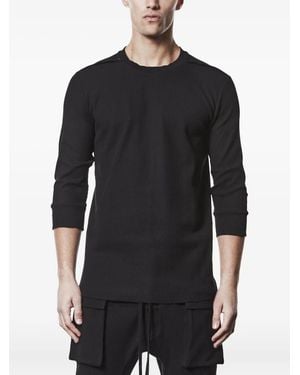 Thom Krom Ribbed Three-Quarter Sleeve T-Shirt - Black